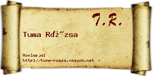 Tuma Rózsa névjegykártya